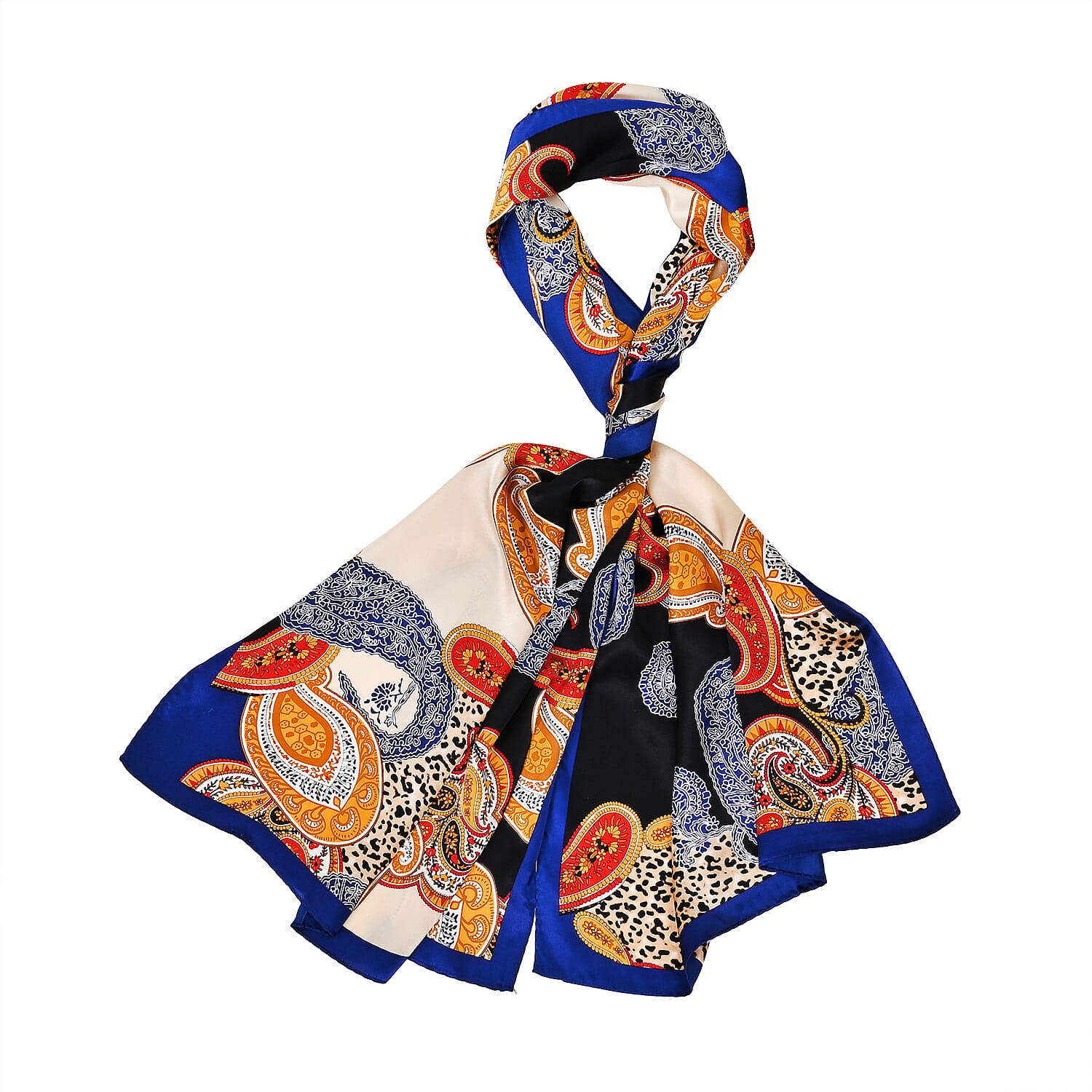 La Marey Mulberry Silk Printed Scarf - Pink and White