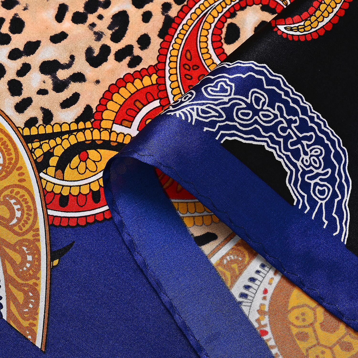 La Marey Mulberry Silk Printed Scarf - Pink and White