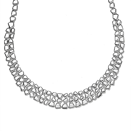 Find of the Month - Abstract Art Inspired Necklace (Size - 20) in Platinum Overlay Sterling Silver, Silver Wt. 41.10 Gms