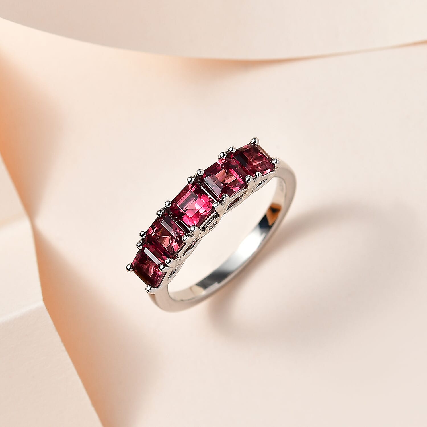 Mega Day Deal - RHAPSODY 950 Platinum AAAA Ibadan Rubellite & Diamond Ring 2.00 Ct.