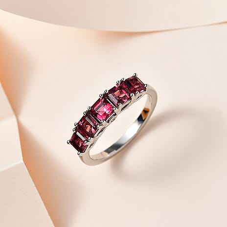 Mega Day Deal - 950 Platinum AAAA Ibadan Rubellite & Diamond Ring 2.00 Ct.
