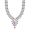Fuchsia & Multi Colour Austrian Crystal Necklace (Size - 20)
