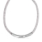 One Time Closeout White Austrian Crystal Necklace (Size - 19-2 inch Ext.) in Silver Tone