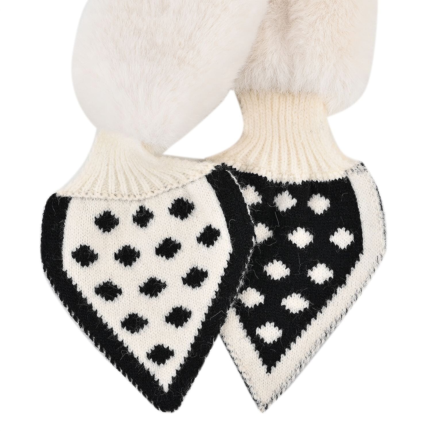 Polyester Polka Dots Scarf - White