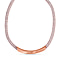 One Time Closeout White Austrian Crystal Necklace (Size - 19-2 inch Ext.) in Rose Gold Tone