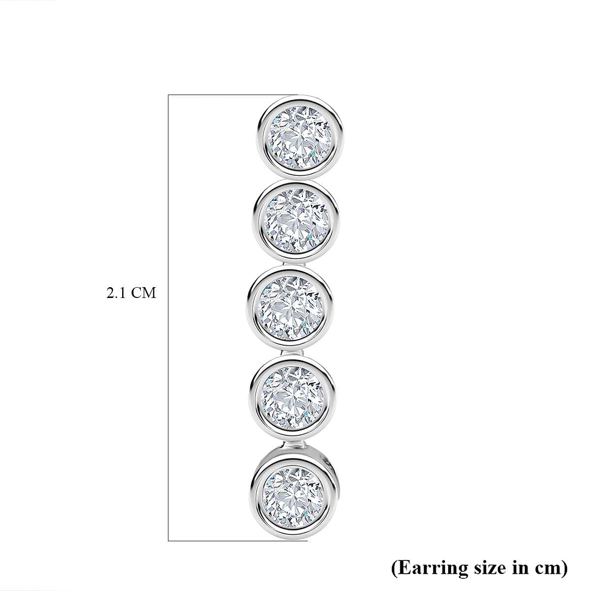 Moissanite Dangle Earrings in Platinum Overlay Sterling Silver