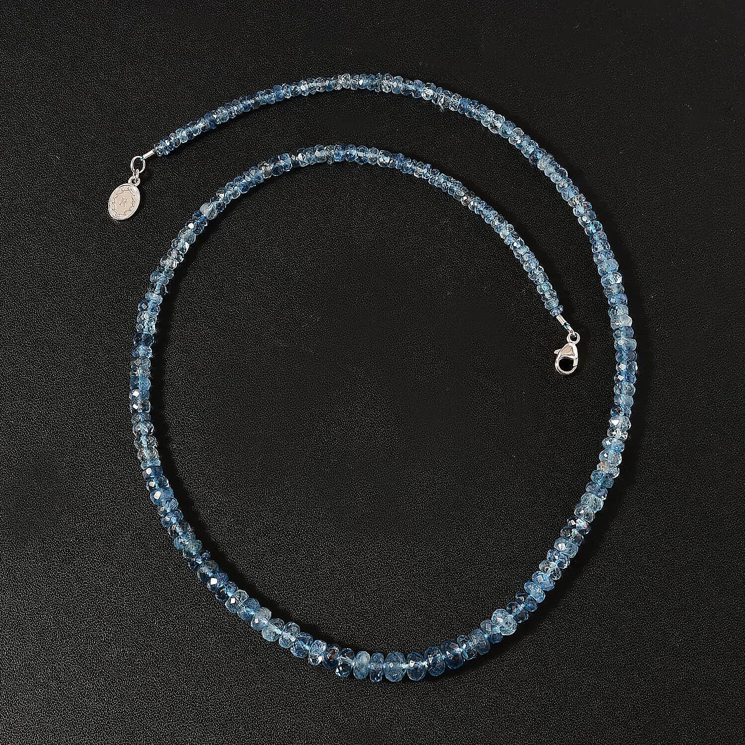 950 Platinum  AAAA  Santamaria Aquamarine  Necklace (Size - 18) 68.09 ct,  Platinum Wt. 1.28 Gms  68.090  Ct.