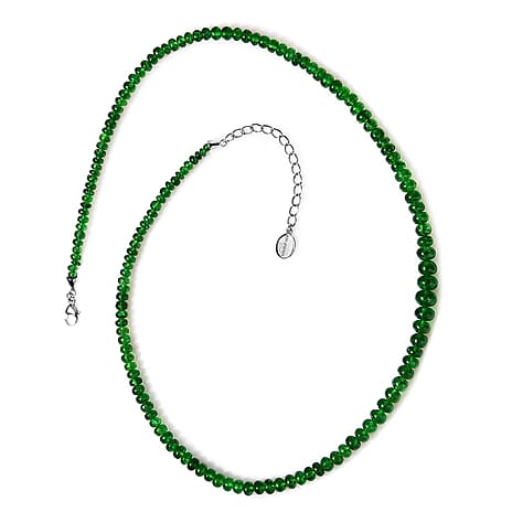 950 Platinum  AAAA  Tsavorite Garnet  Necklace (Size - 18) 92.00 ct,  Platinum Wt. 2.54 Gms  93.870  Ct.