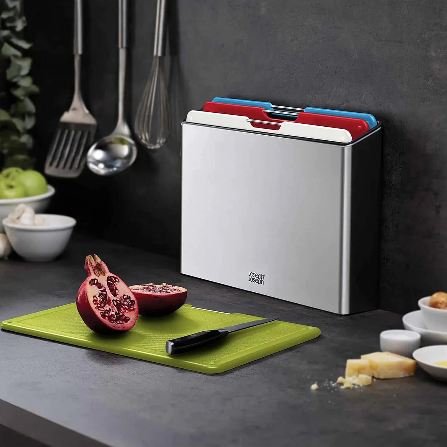 Folio Steel 4-Piece Chopping Board Set - Silver