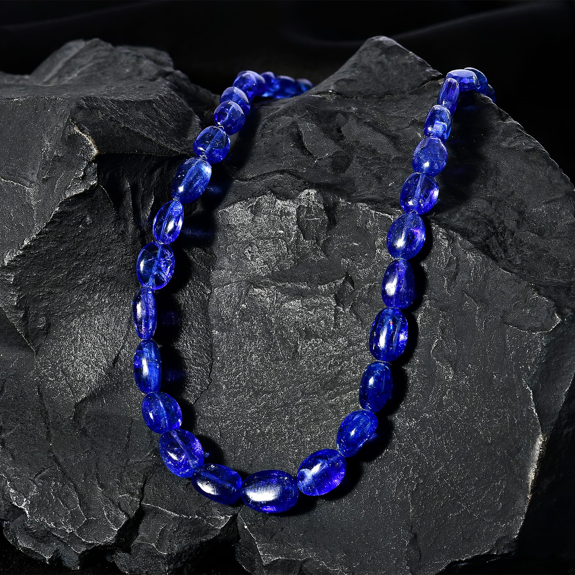 RHAPSODY - Signature Collection - 950 Platinum AAAA Tanzanite Necklace (Size - 18-2 Ext) with Lobster Clasp 143.80 Ct