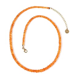 18K Yellow Gold AAAA Spessartine Garnet Necklace (Size - 18) with Lobster Clasp 97.55 Ct.