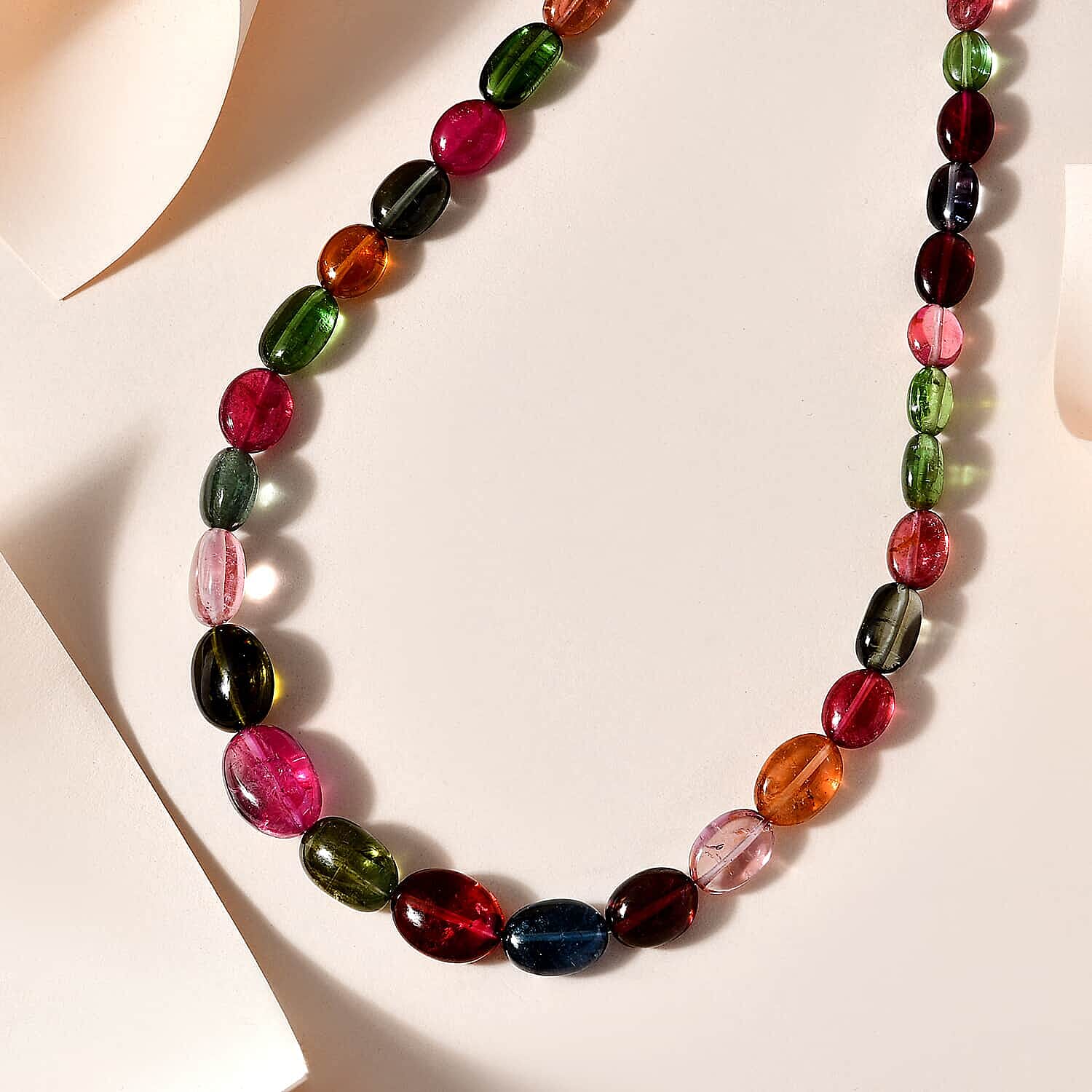 18K Yellow Gold  AAAA   Multi-Tourmaline  Necklace (Size - 18) 116.96 ct,  Gold Wt. 2.26 Gms  116.960  Ct.