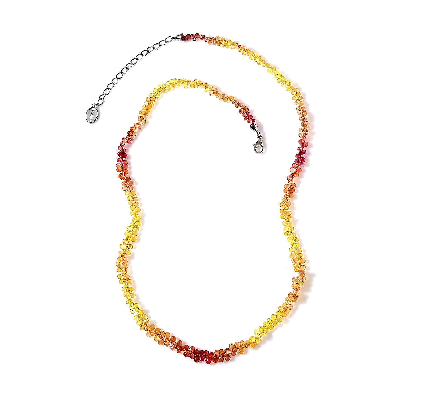 950 Platinum  AAAA  Multi Sapphire  Necklace (Size - 18) 55.00 ct,  Platinum Wt. 2.54 Gms  56.640  Ct.