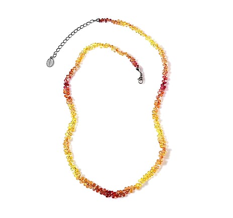 950 Platinum  AAAA  Multi Sapphire  Necklace (Size - 18) 55.00 ct,  Platinum Wt. 2.54 Gms  56.640  Ct.