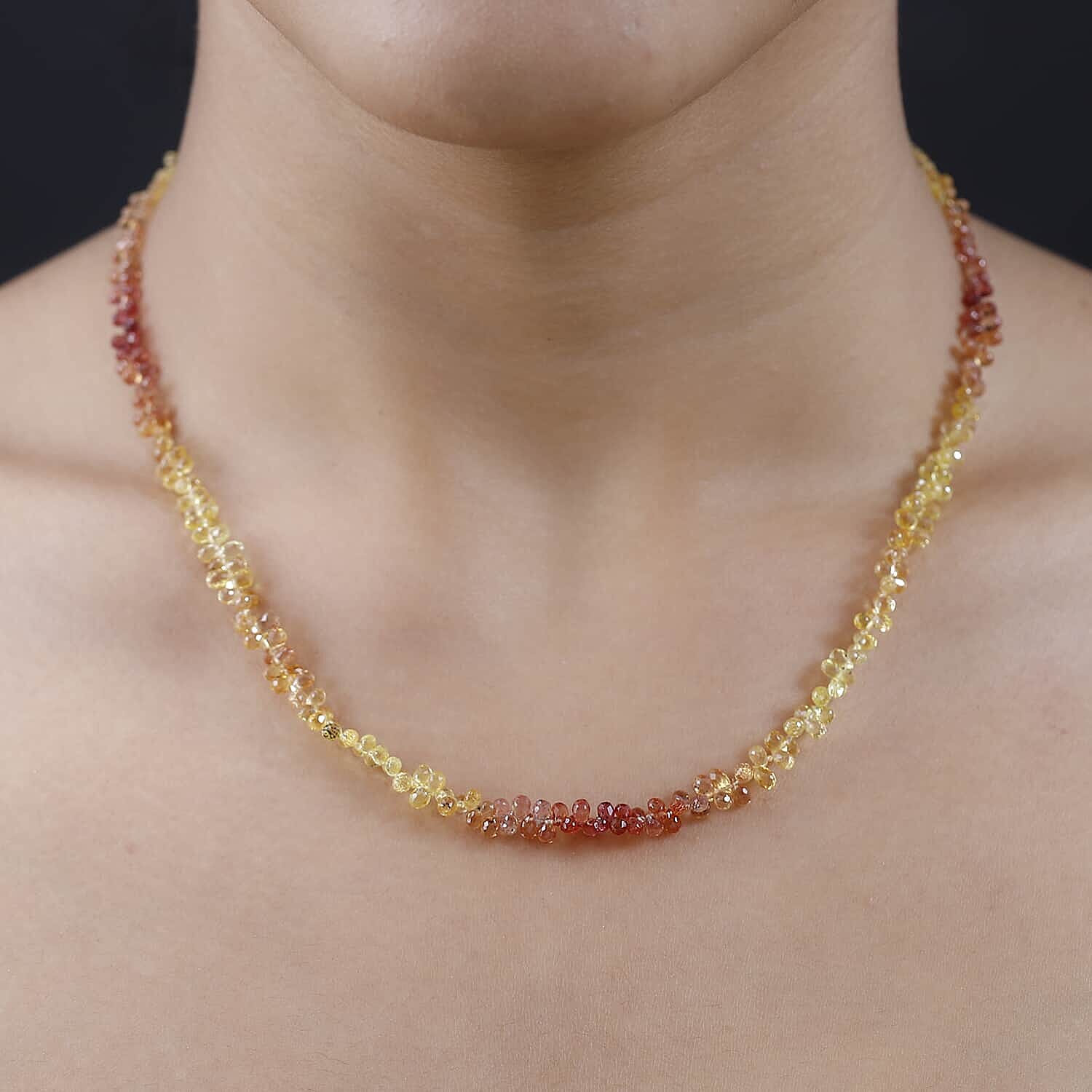 950 Platinum  AAAA  Multi Sapphire  Necklace (Size - 18) 55.00 ct,  Platinum Wt. 2.54 Gms  56.640  Ct.