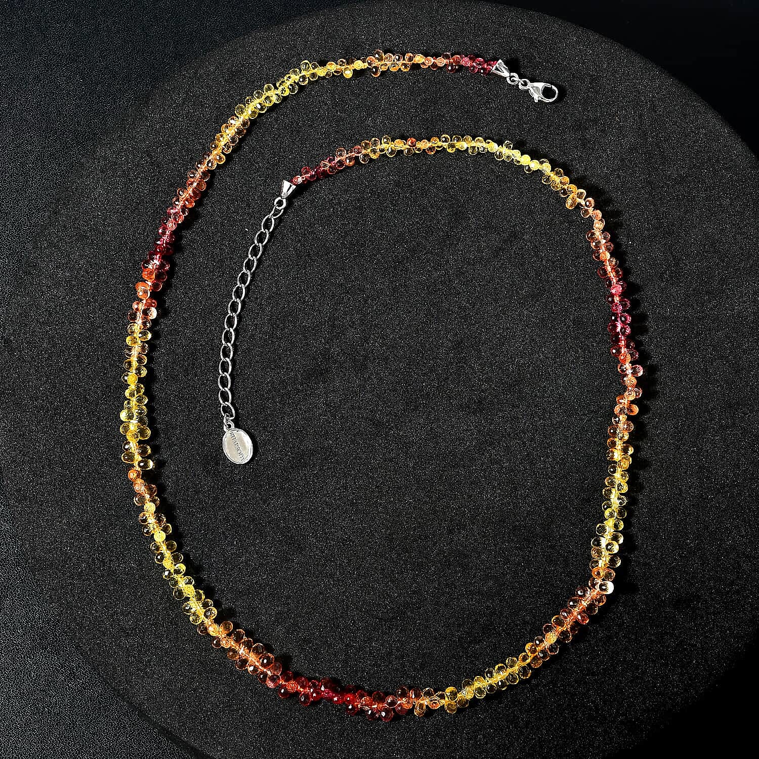 950 Platinum  AAAA  Multi Sapphire  Necklace (Size - 18) 55.00 ct,  Platinum Wt. 2.54 Gms  56.640  Ct.