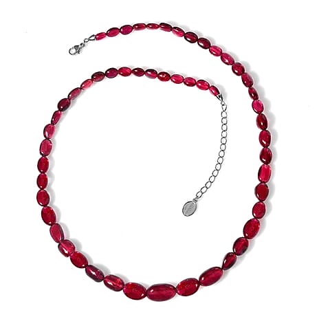 950 Platinum  AAAA  Rubellite  Necklace (Size - 18) 111.52 ct,  Platinum Wt. 2 Gms  111.520  Ct.