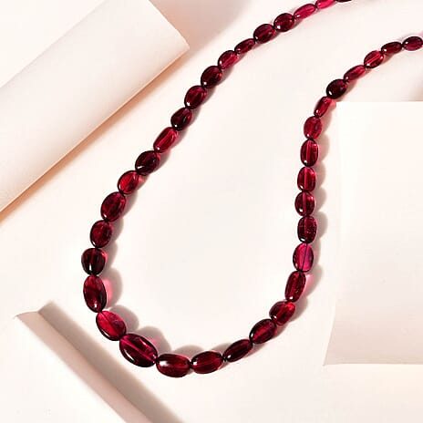 950 Platinum  AAAA  Rubellite  Necklace (Size - 18) 111.52 ct,  Platinum Wt. 2 Gms  111.520  Ct.