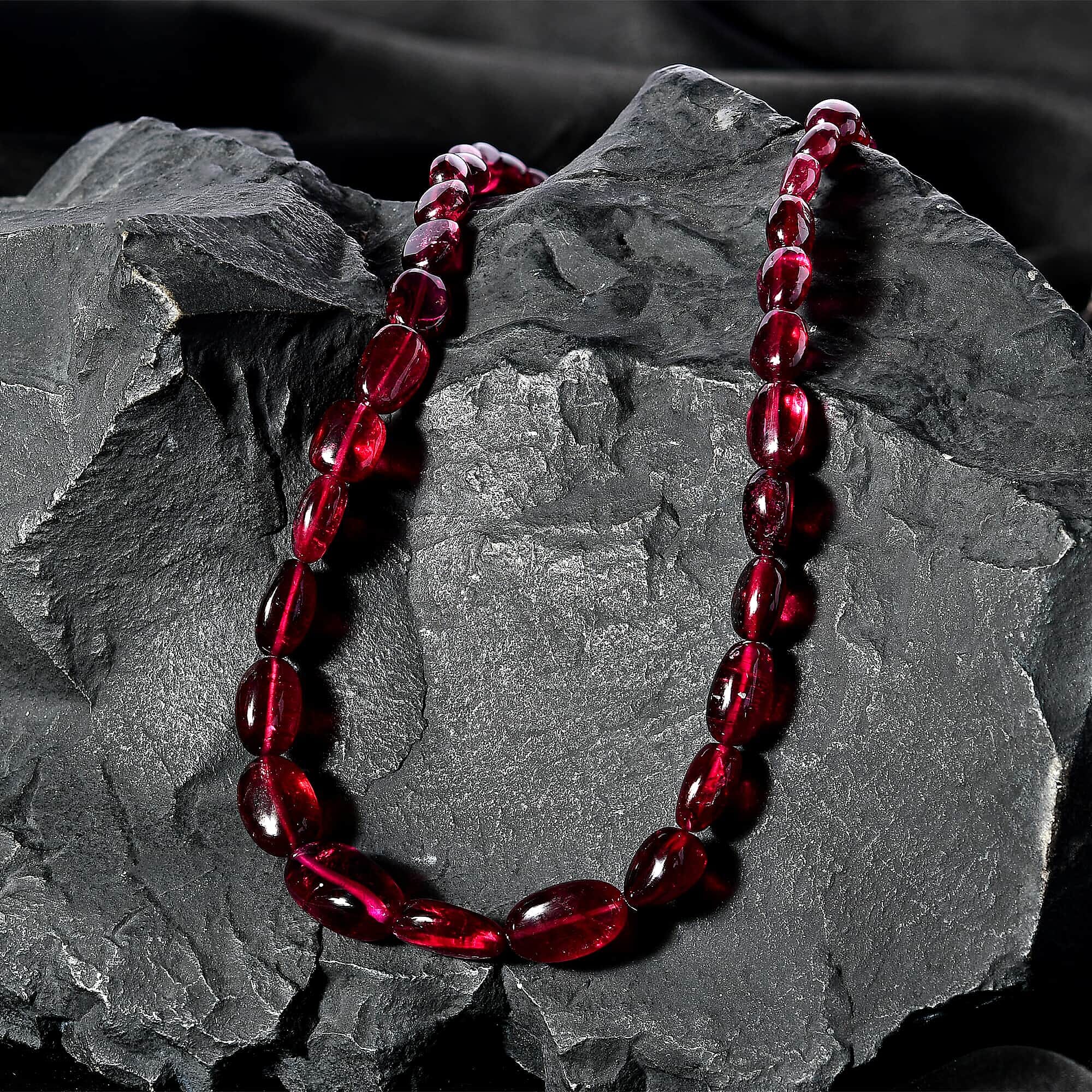 950 Platinum  AAAA  Rubellite  Necklace (Size - 18) 111.52 ct,  Platinum Wt. 2 Gms  111.520  Ct.