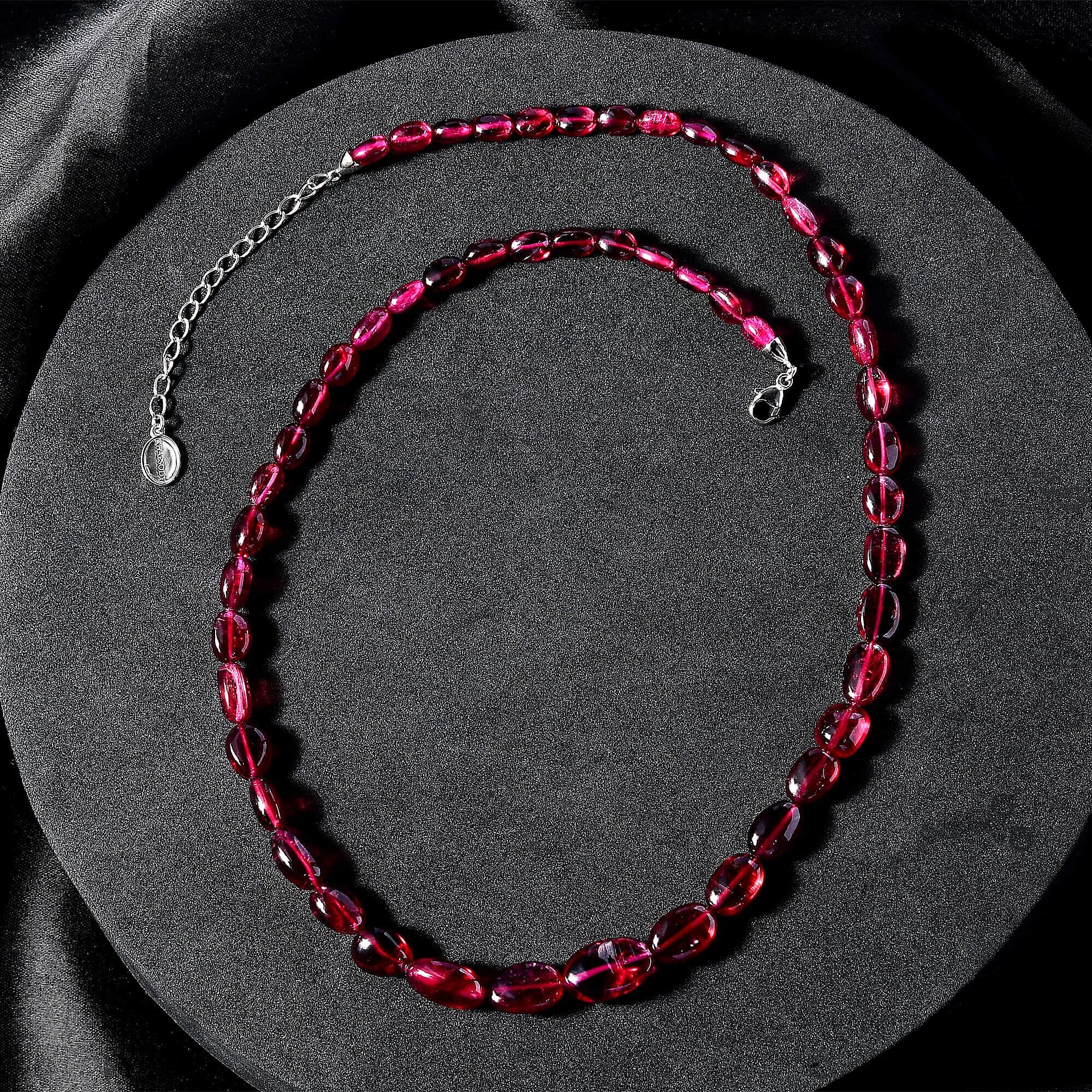 950 Platinum  AAAA  Rubellite  Necklace (Size - 18) 111.52 ct,  Platinum Wt. 2 Gms  111.520  Ct.