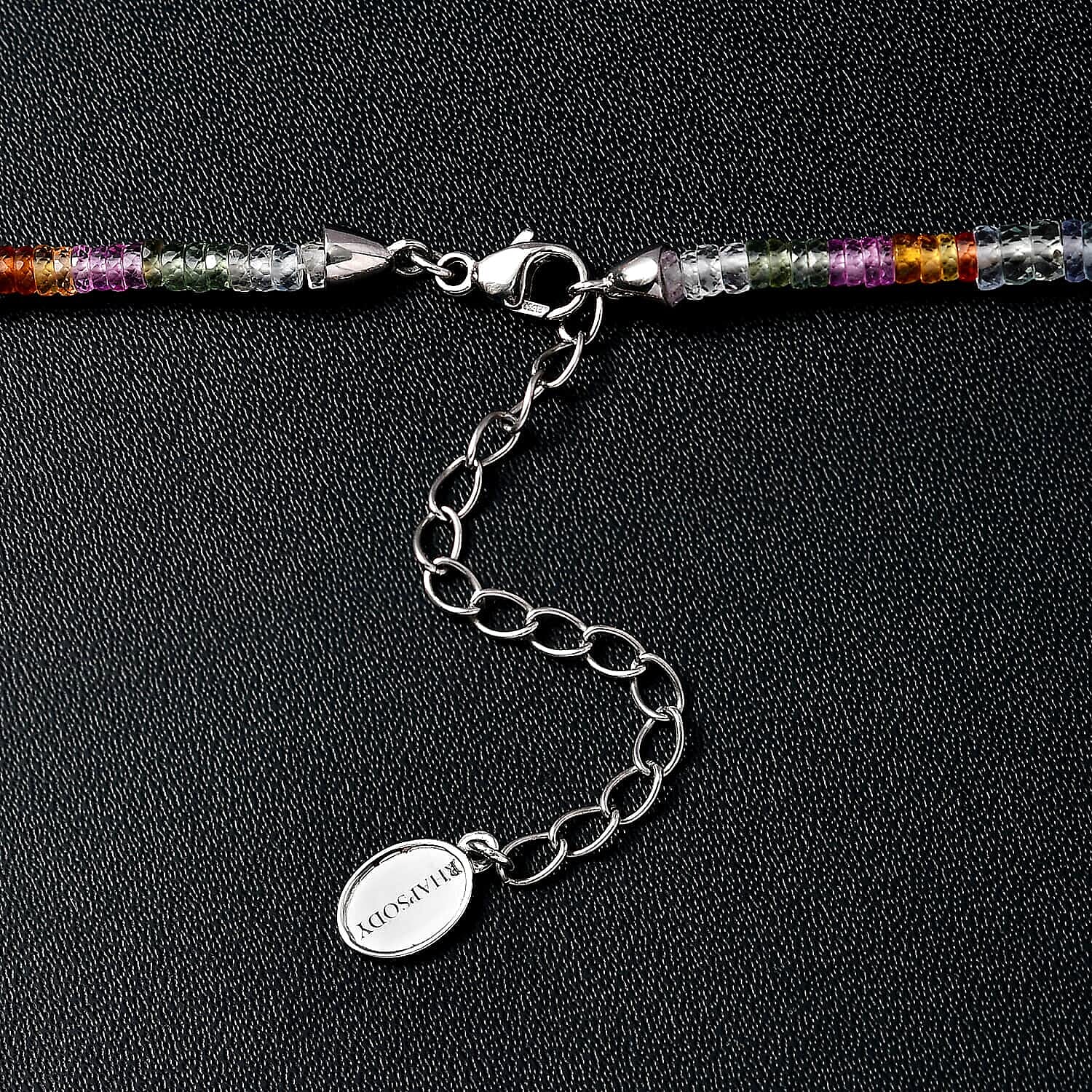 950 Platinum  AAAA  Multi Sapphire  Necklace (Size - 18) 60.00 ct,  Platinum Wt. 2.54 Gms  63.230  Ct.