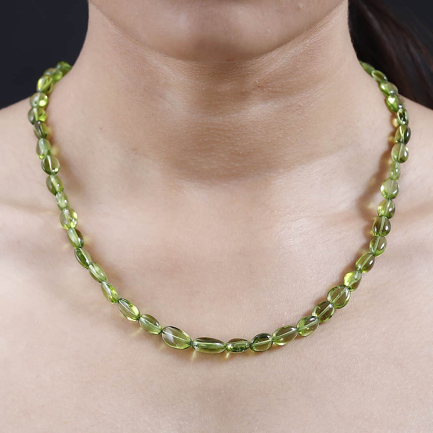 14K Yellow Gold  AAA   Peridot  Necklace (Size - 18) 141.94 ct,  Gold Wt. 2.26 Gms  149.410  Ct.