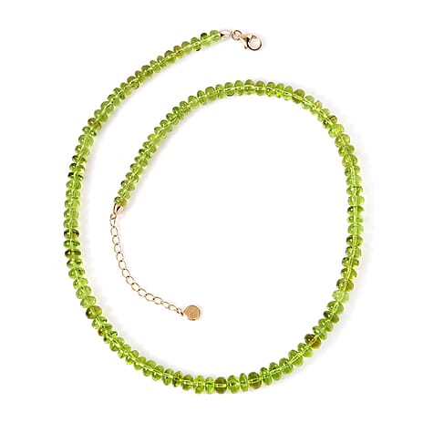 14K Yellow Gold  AAA   Peridot  Necklace (Size - 18) 140.00 ct,  Gold Wt. 2.26 Gms  150.710  Ct.