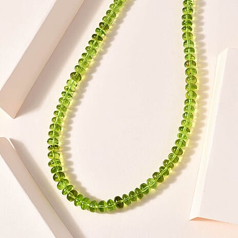 14K Yellow Gold  AAA   Peridot  Necklace (Size - 18) 140.00 ct,  Gold Wt. 2.26 Gms  150.710  Ct.