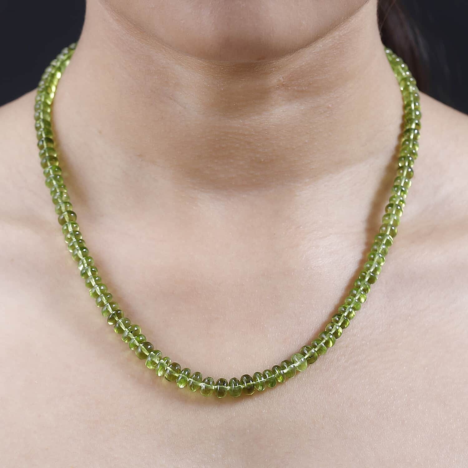 14K Yellow Gold  AAA   Peridot  Necklace (Size - 18) 140.00 ct,  Gold Wt. 2.26 Gms  150.710  Ct.