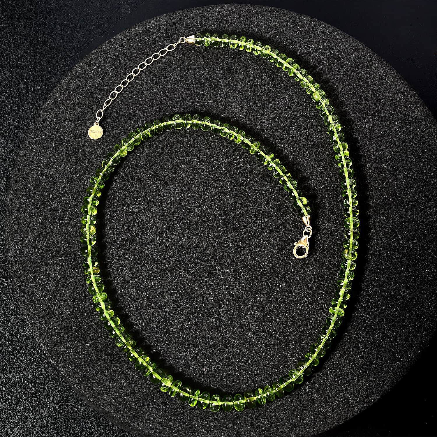 14K Yellow Gold  AAA   Peridot  Necklace (Size - 18) 140.00 ct,  Gold Wt. 2.26 Gms  150.710  Ct.