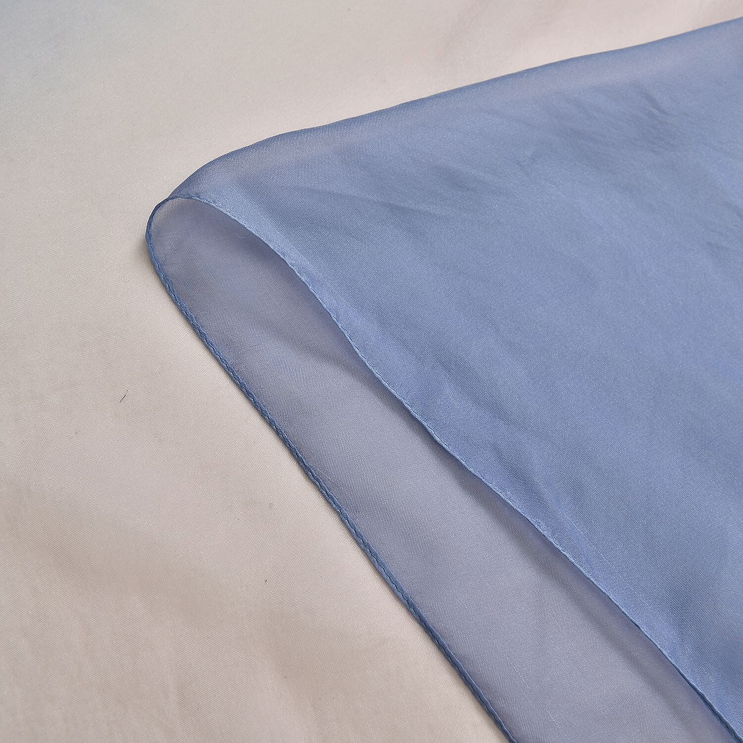 LA MAREY 100% Ombre Mulberry Silk Gradient Pattern Scarf (Size 180x110 cm) - White - Blue