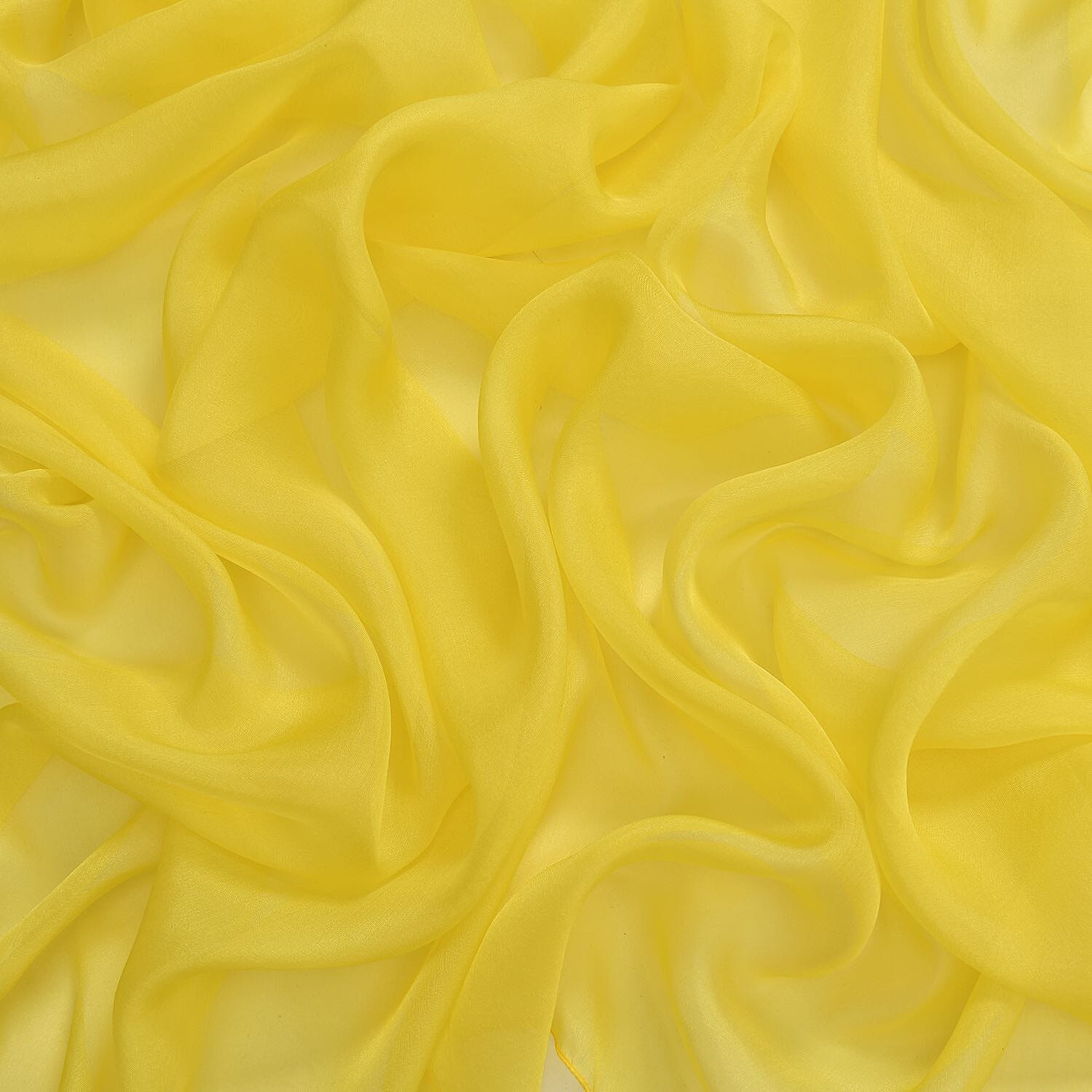 La Marey 100% Mulberry Silk Solid Scarf (Size 180x110 cm) - Yellow La Marey 100% Mulberry Silk Solid Scarf (Size 180x110 cm) - Yellow
