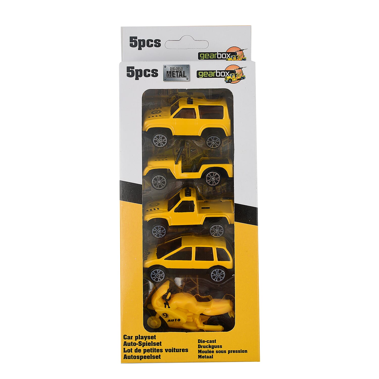 Eddy Toys Gift Set (Pack of 5 Small Metal Cars) - Yellow