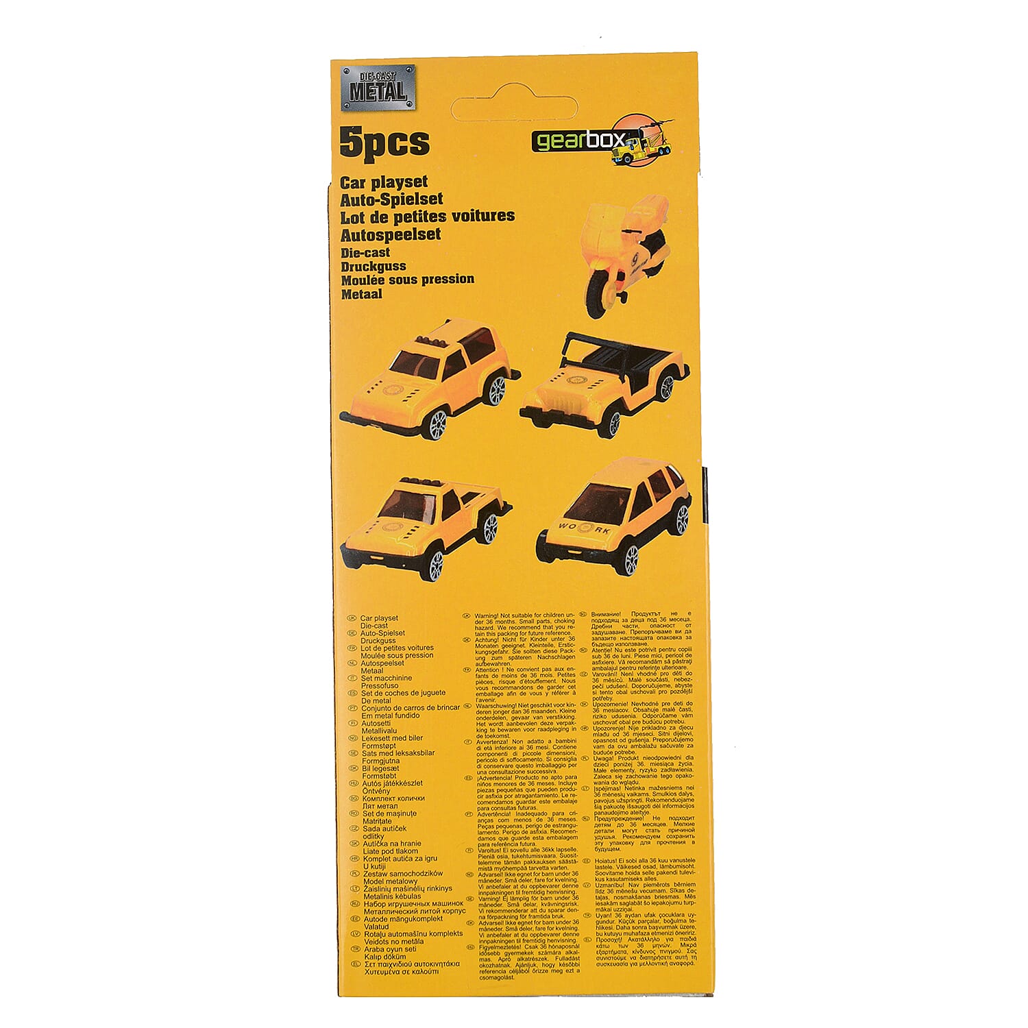 Eddy Toys Gift Set (Pack of 5 Small Metal Cars) - Yellow