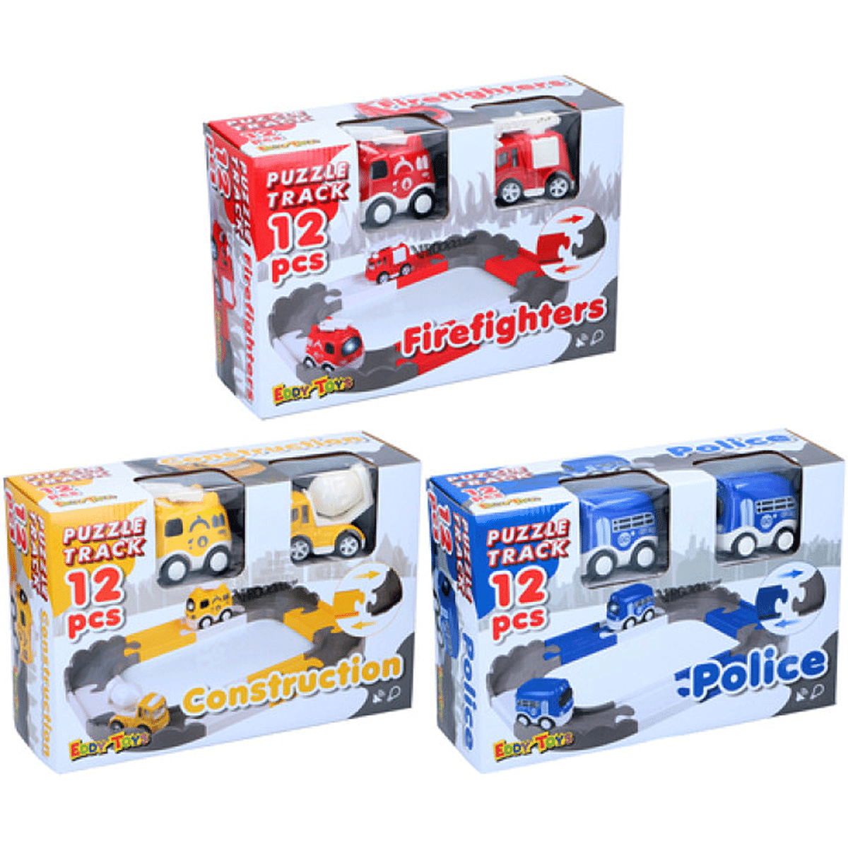 Police Theme Puzzle Track Set (2 Cars) - Blue