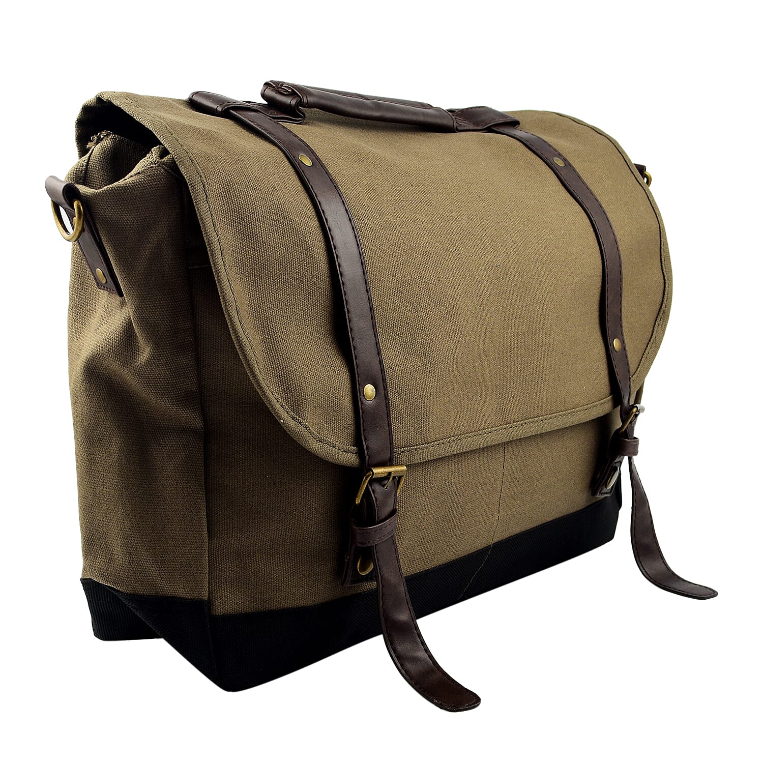 Satchel Bag with Shoulder Strap - Brown