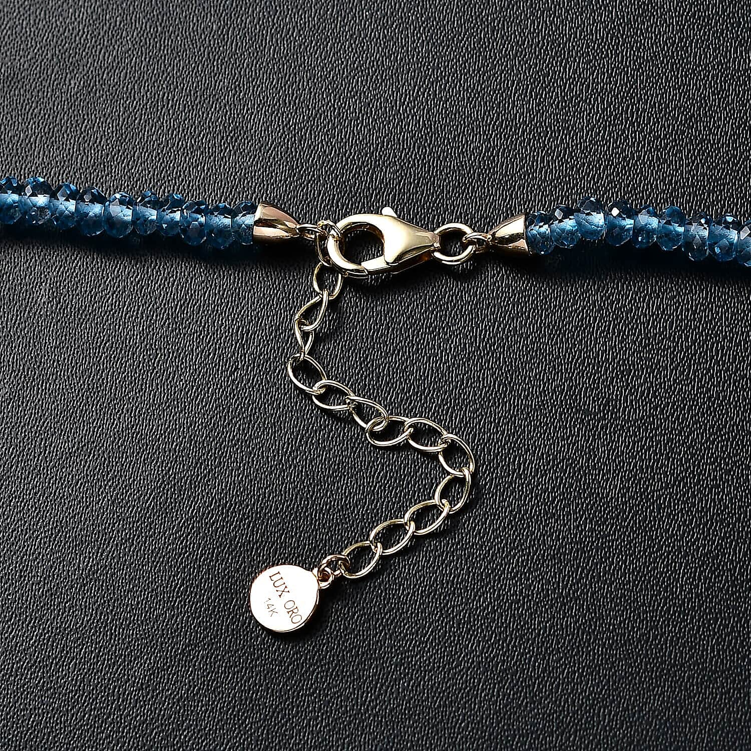 14K Yellow Gold  AAA   London Blue Topaz  Necklace (Size - 18) 89.91 ct,  Gold Wt. 2.26 Gms  89.910  Ct.