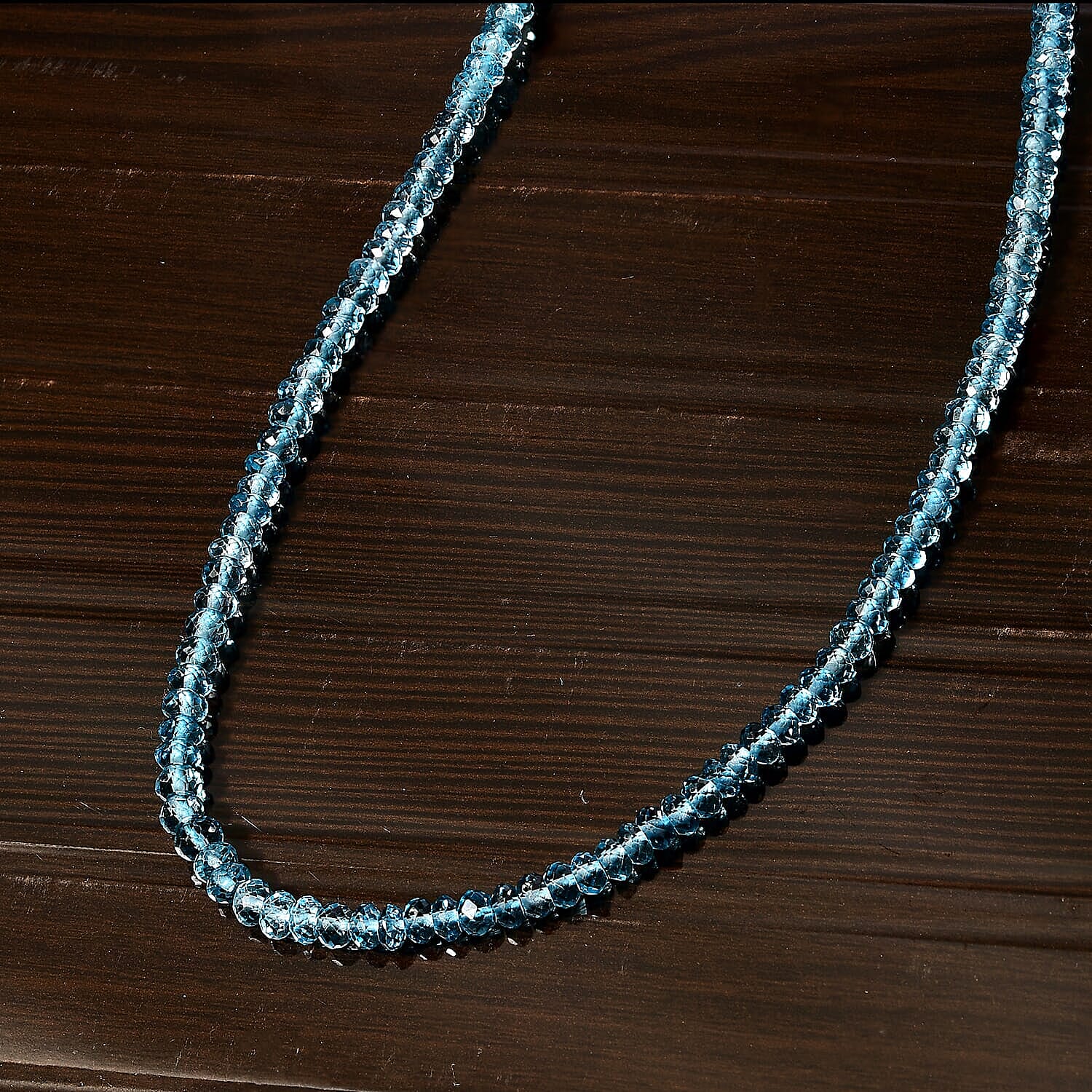 14K Yellow Gold  AAA   London Blue Topaz  Necklace (Size - 18) 89.91 ct,  Gold Wt. 2.26 Gms  89.910  Ct.