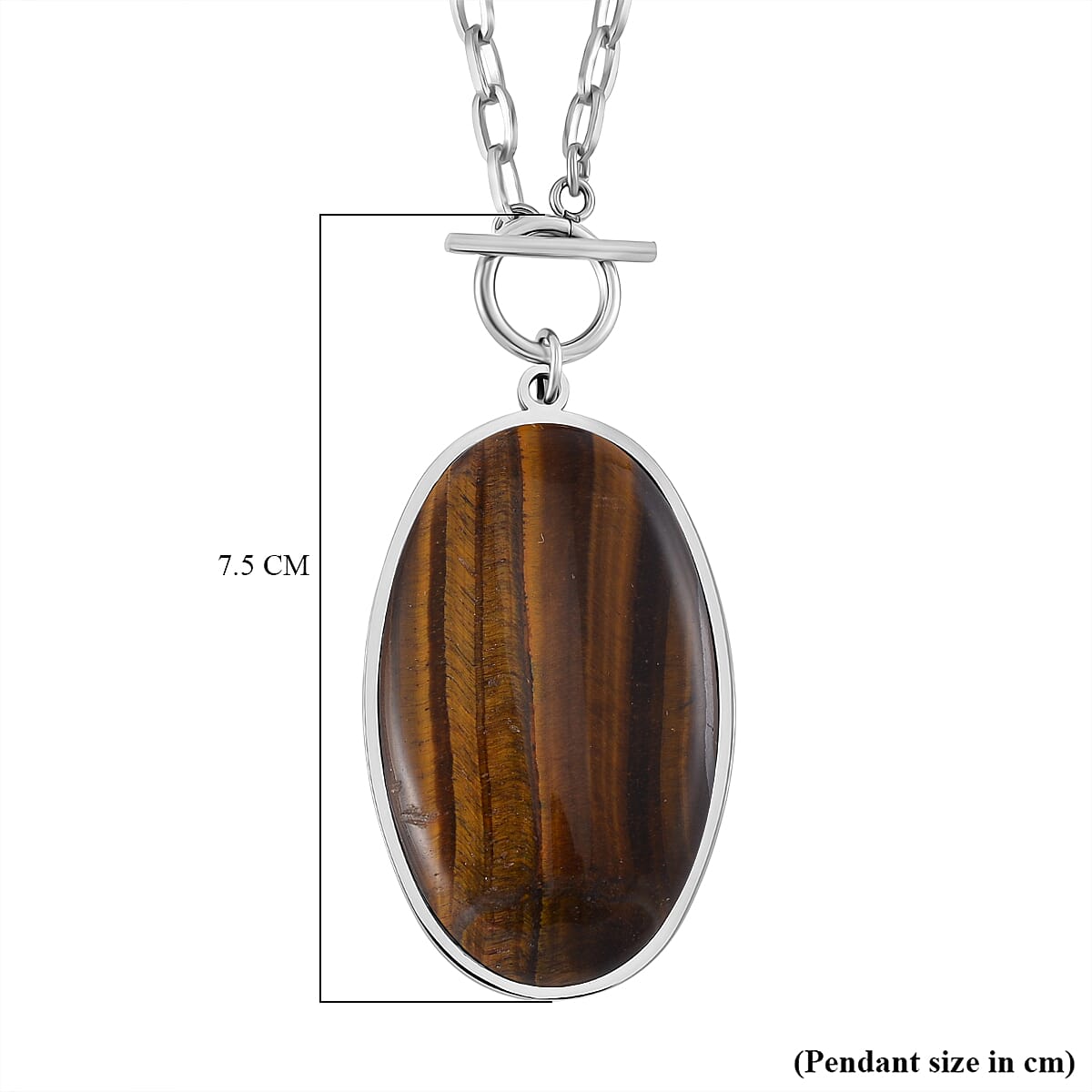 Oval Shape Yellow Tigers Eye Necklace (Size - 24) with T-Bar Clasp 50.00 Ct.