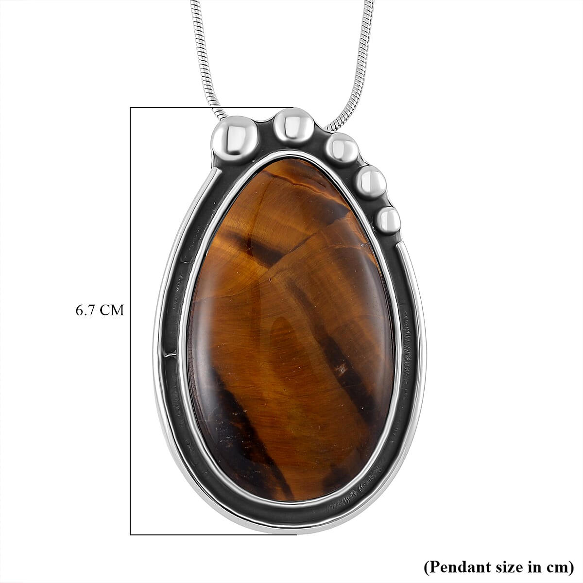 Yellow Tigers Eye Pear Necklace (Size - 24 - 4 Ext) 50.00 Ct.