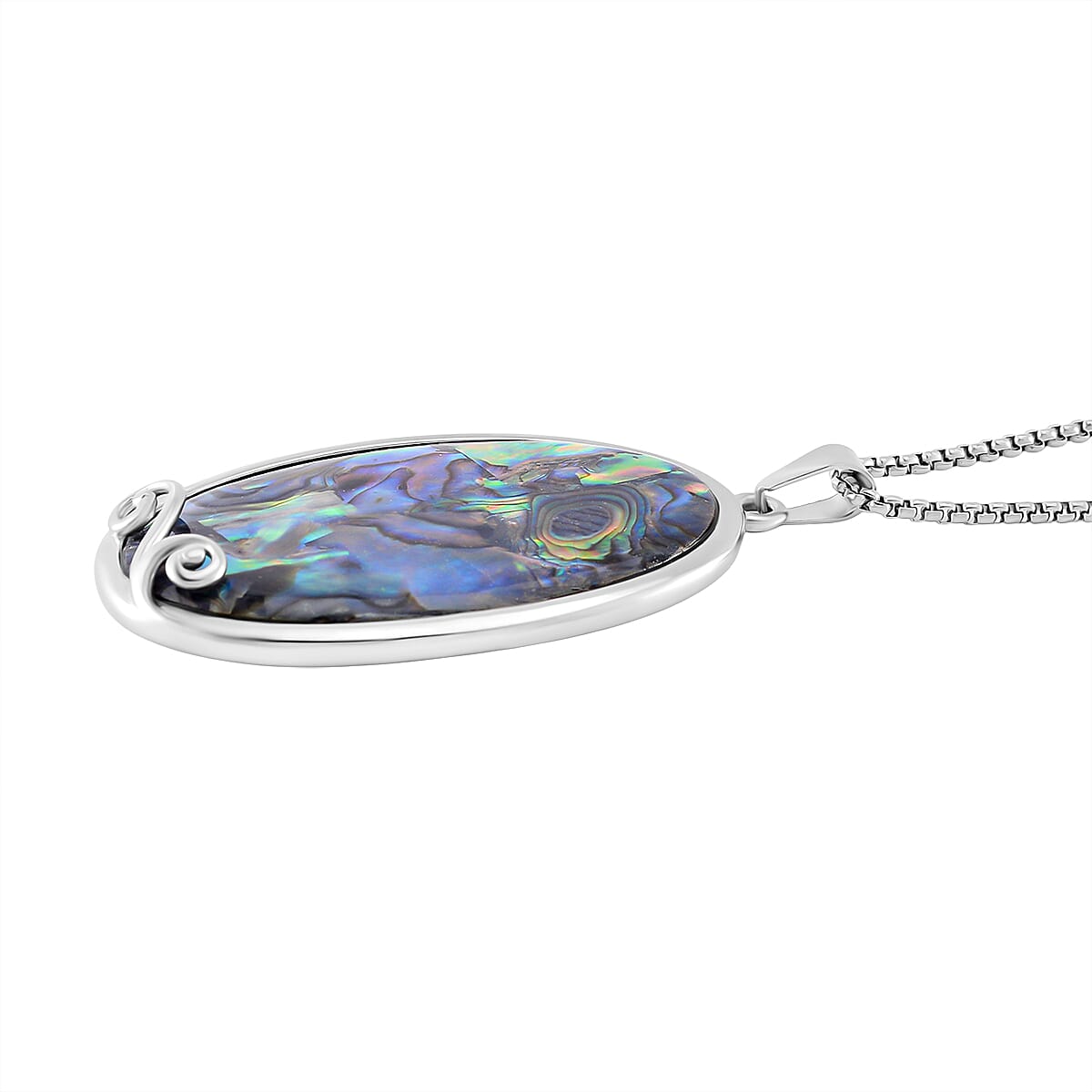 Designer Closeout - Abalone Shell Oval Shape Necklace (Size - 24 - 4)