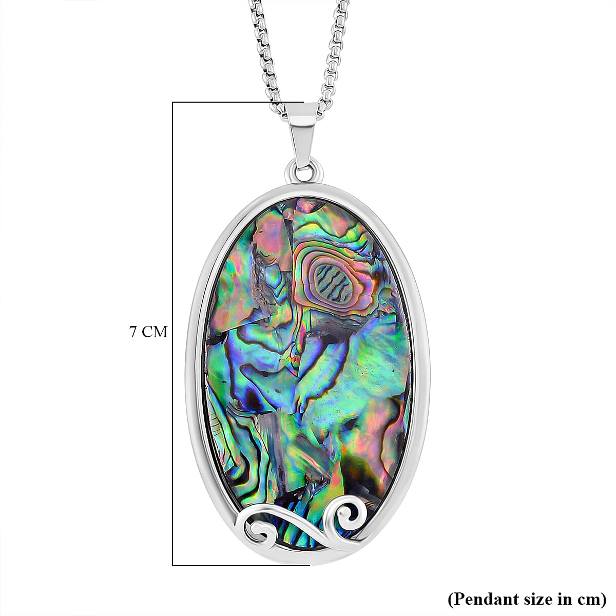 Designer Closeout - Abalone Shell Oval Shape Necklace (Size - 24 - 4)