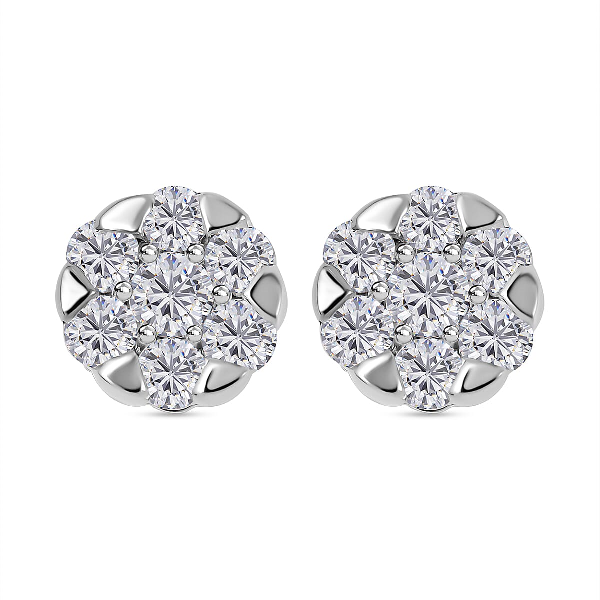 0.60 Ct. Diamond Stud Earrings in 950 Platinum 2.8 Grams