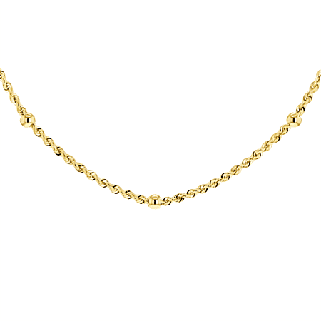 Vicenza Closeout - 9K Yellow Gold Station Necklace (Size - 18), Gold Wt 3.50 Gms