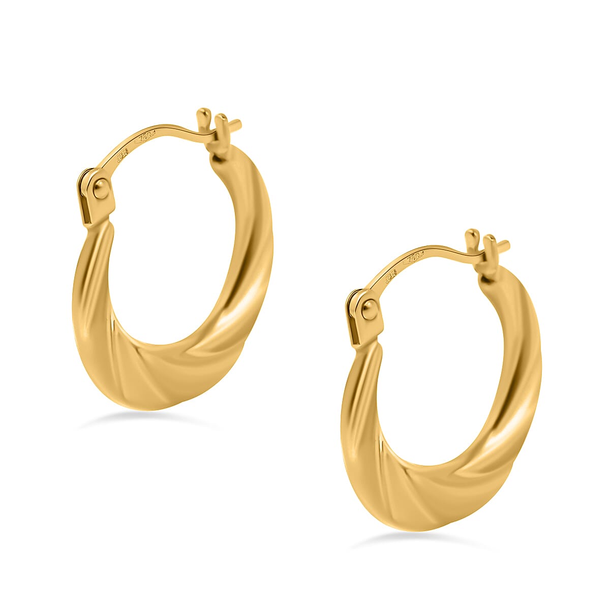 Hatton Garden Closeout - 18K Yellow Gold Twist Hoop Earrings