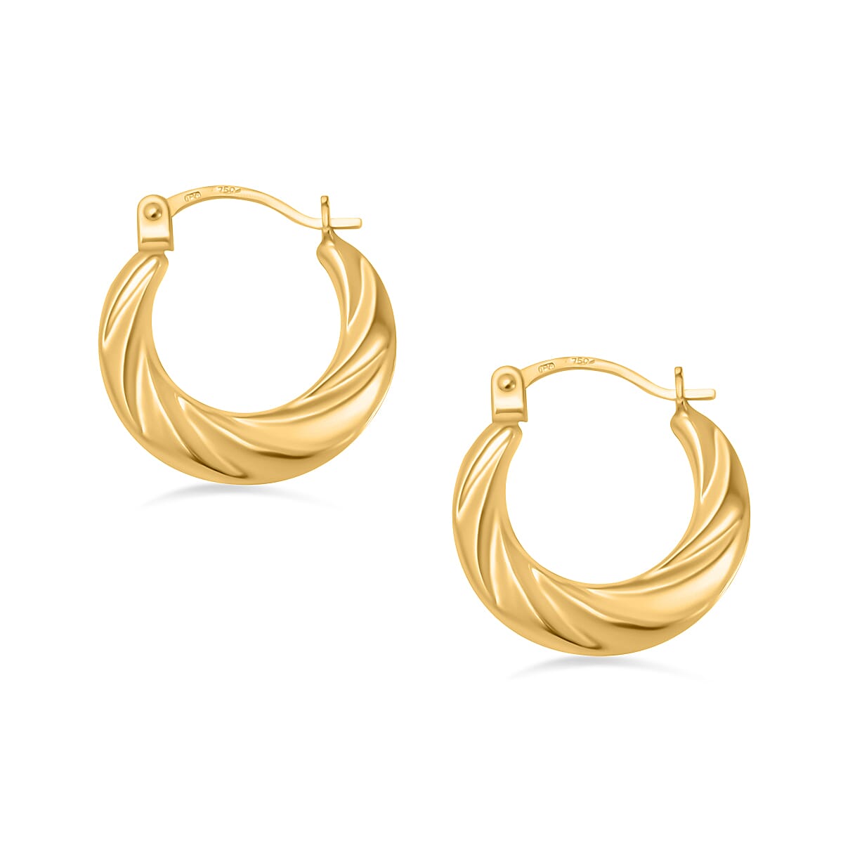 Hatton Garden Closeout - 18K Yellow Gold Twist Hoop Earrings