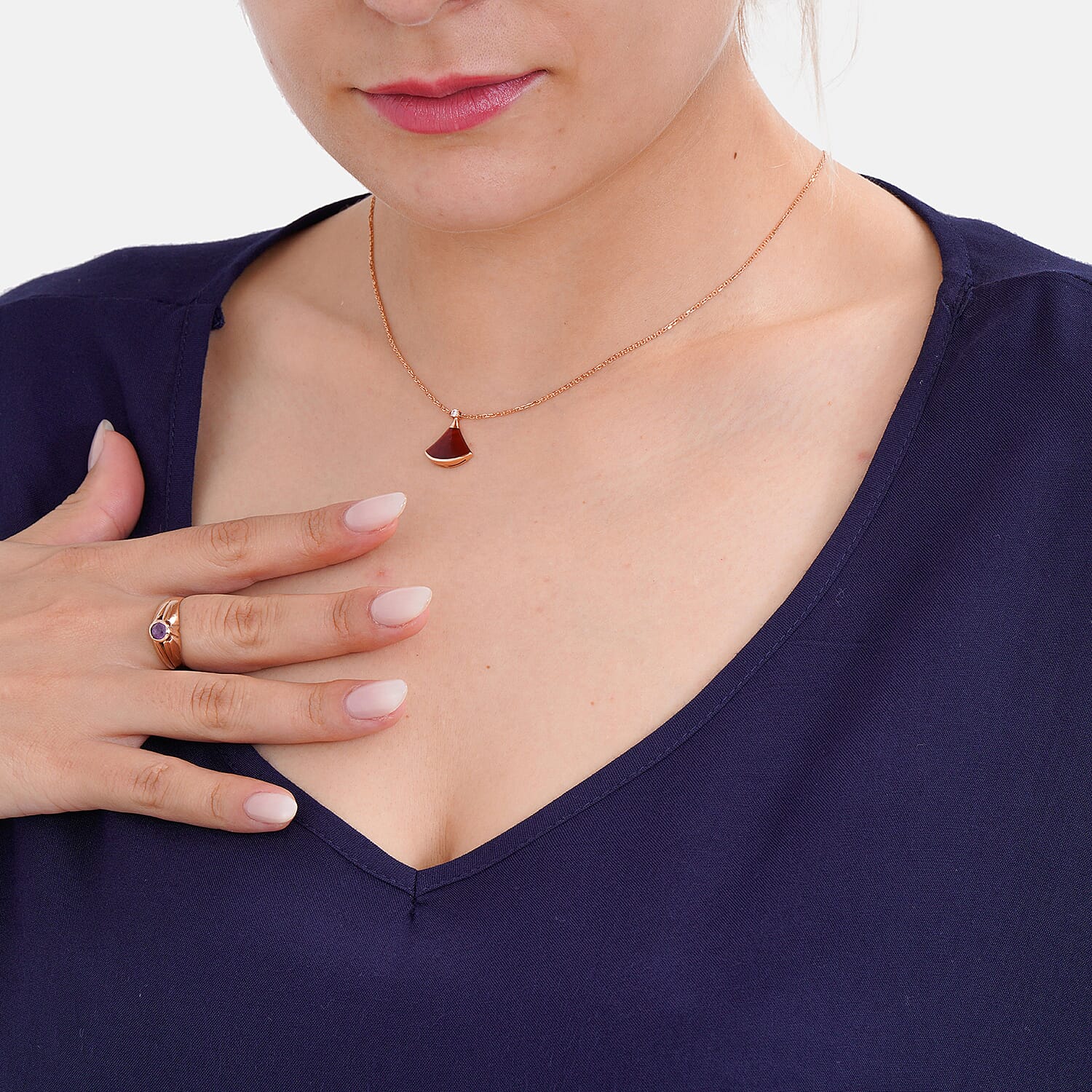 La Marey Viscose Solid Loungwear - Purple & Black