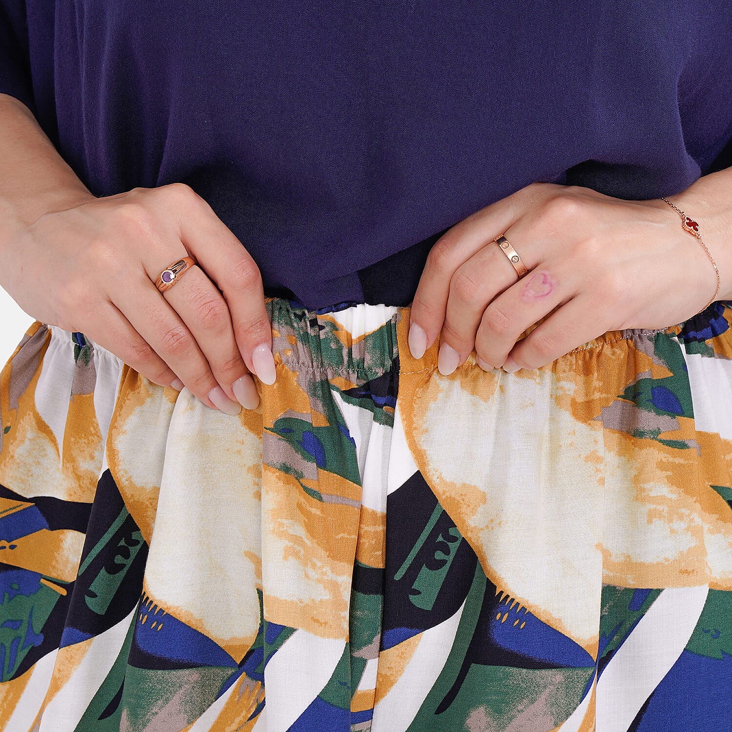 La Marey Viscose Solid Loungwear - Purple & Black