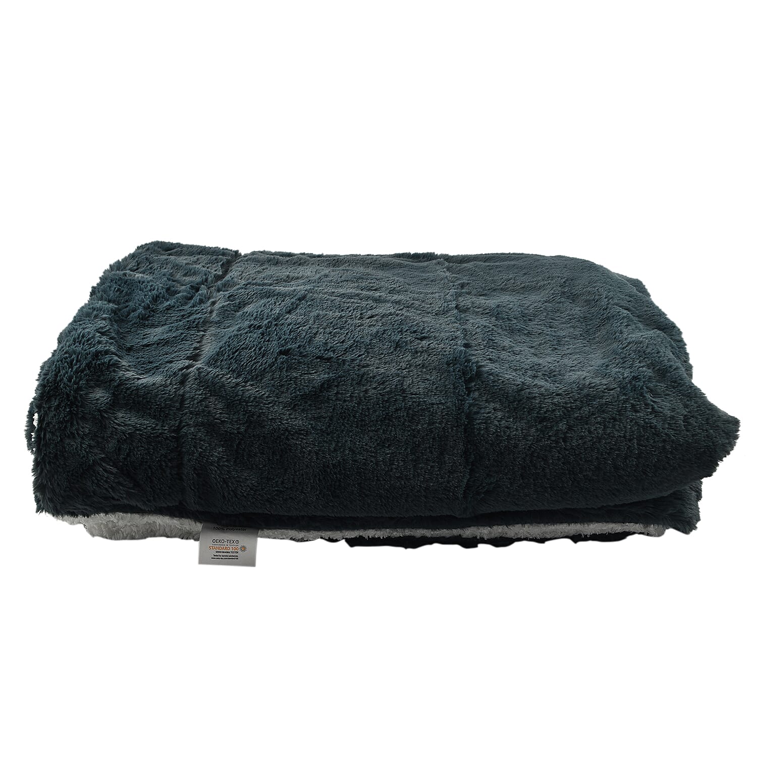 Faux Rabbit Fur Double Layer Sherpa Blanket (Size 200x150cm) - Teal