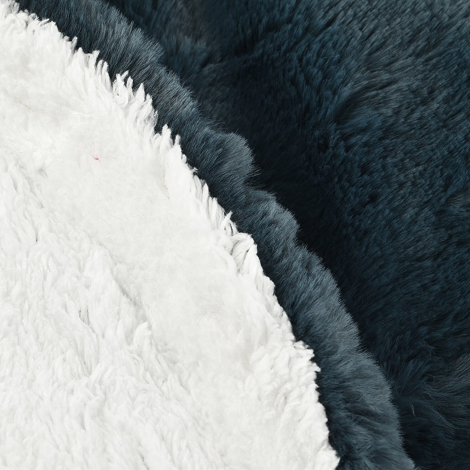 Faux Rabbit Fur Double Layer Sherpa Blanket (Size 200x150cm) - Teal